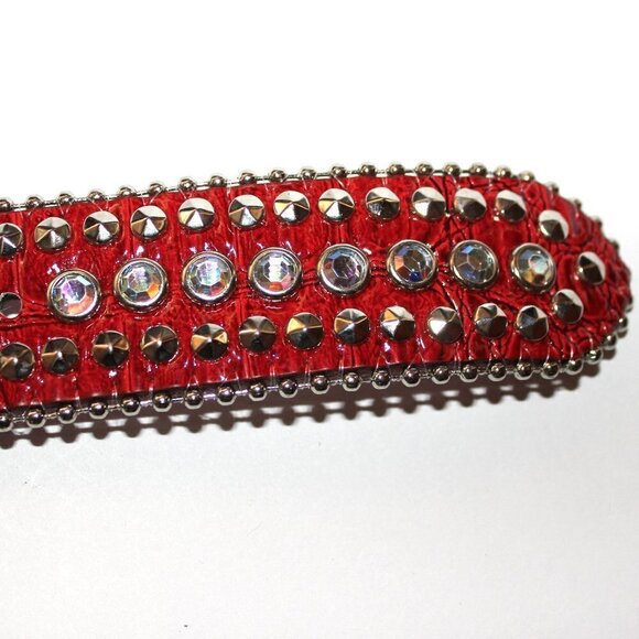 Western Black Bling Cross Belt & Buckle Aurora Borealis AB Crystal Accent ML - Picture 9 of 11